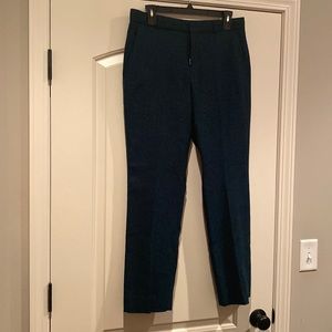 Wool black and emerald green pants